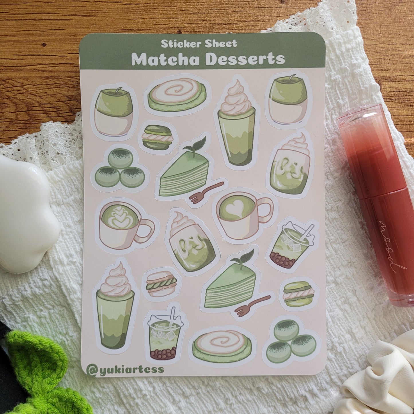 Matcha Desserts Sticker Sheet