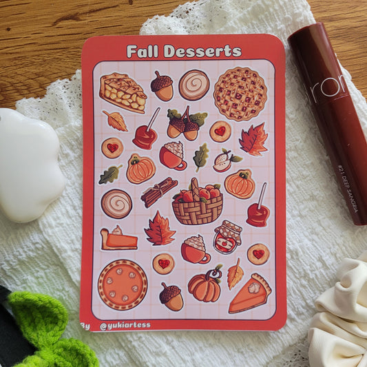 Fall Desserts Sticker Sheet